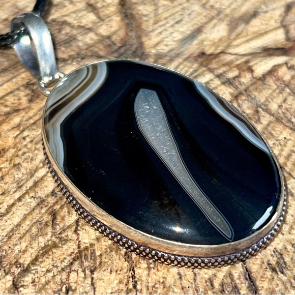 Dark Botswana Agate Pendant - Picture 11 of 11